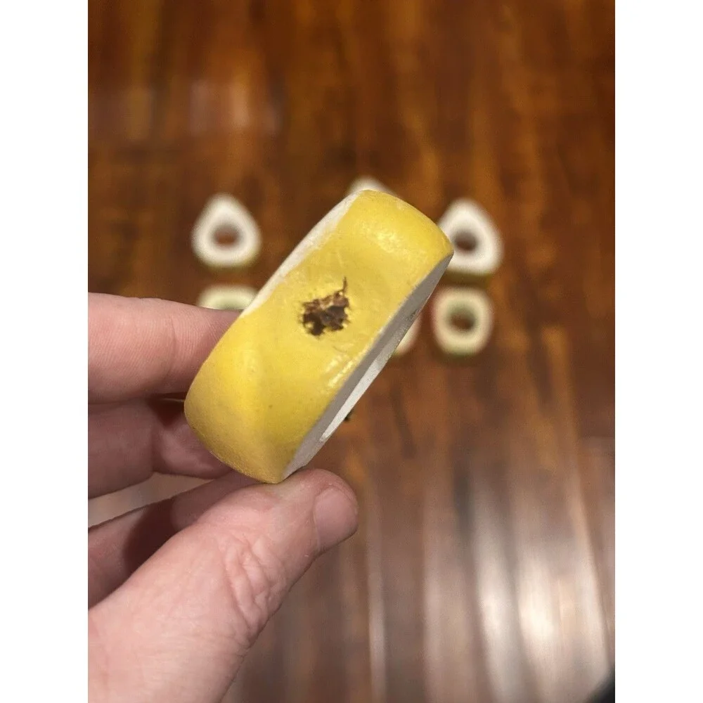 Set of (8) Vintage CRATE & BARREL Wooden Apples & Pears Napkin Rings